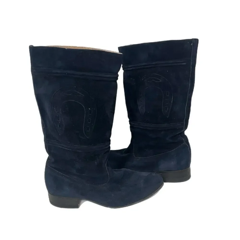 Bota Charra Escaramusa Mujer Women Riding Boots Size9 Mexican Rodeo Leather Blue